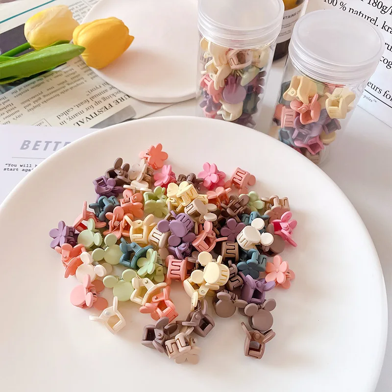 10/50 Uds. Pinzas pequeñas y bonitas para el pelo para niñas, horquilla colorida para bebés, accesorios para el cabello con forma de estrella y corona de flores de conejo de dibujos animados - imagen 5