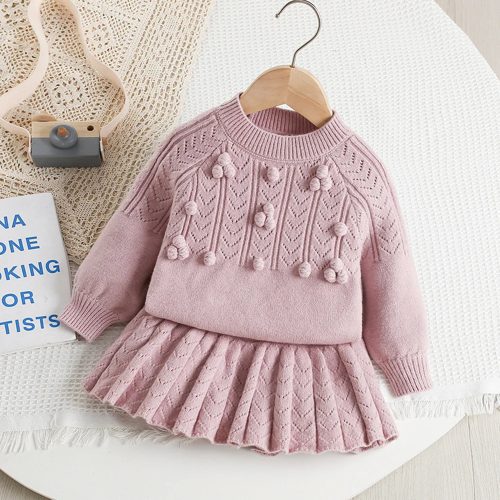 MILANCEL conjunto de punto de otoño para niños – suéter y falda - imagen 2