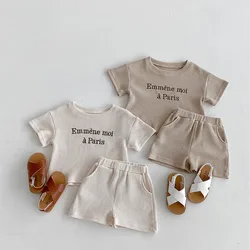 Milangel Conjunto verano niño chándal bordado camiseta pantalón corto