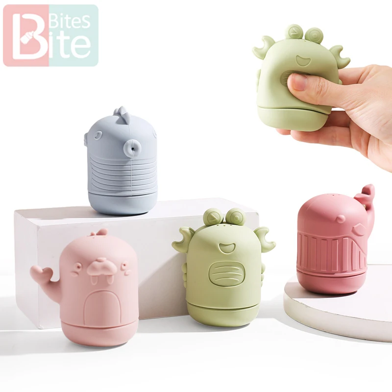 Juguetes de silicona para ducha de bebé, Squirt exprimible, ballena, caballito de mar, cangrejo de sello, piscinas, juguetes infantiles, regalos de verano, 0 a 12 meses