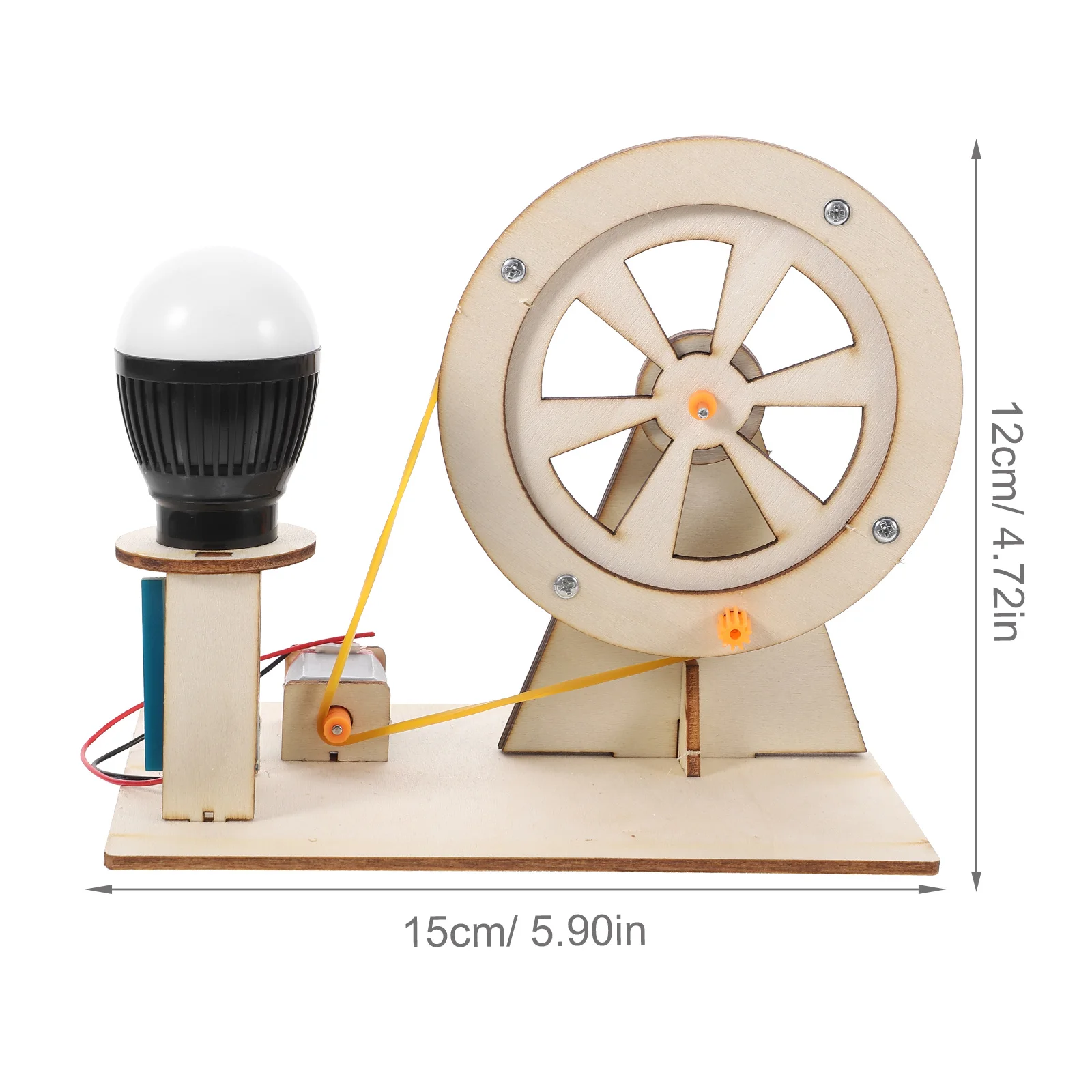 Generador de manivela manual de madera, montaje artesanal, Kit de experimentos científicos educativos, mejora las habilidades cognitivas, generador de manivela manual - imagen 3