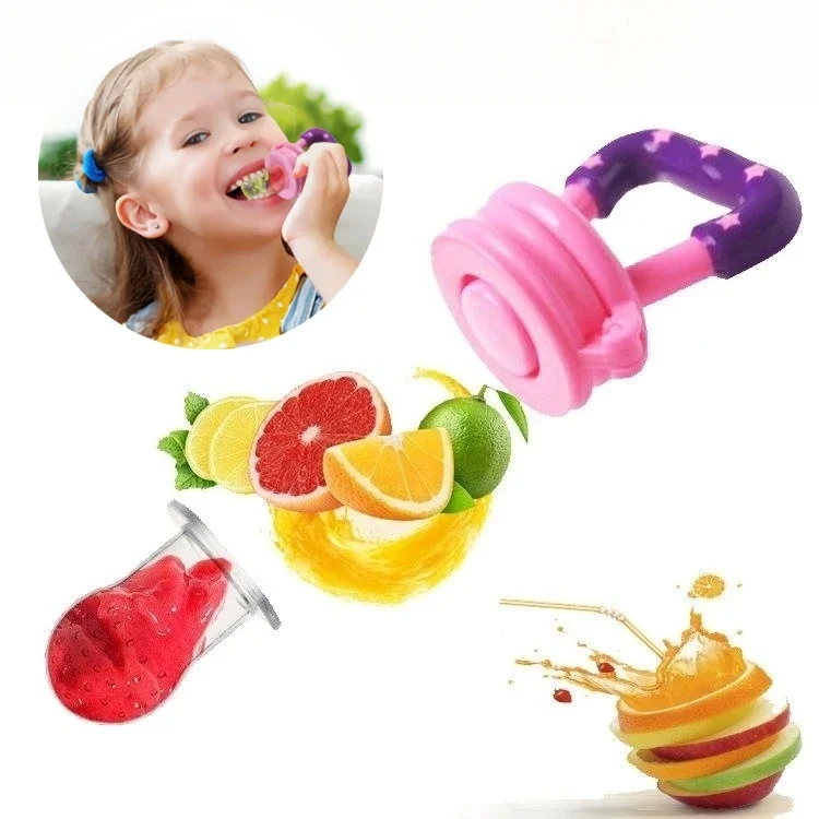 Mordedor de frutas y verduras para bebé, suplemento alimenticio fresco, juguetes, bolsas de silicona para dentición de frutas infantiles para niños pequeños, niños y niñas - imagen 2