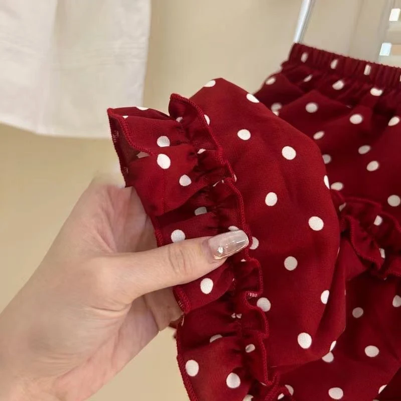 Conjunto Caperucita Roja con tirantes y camiseta sin mangas para niña - imagen 5