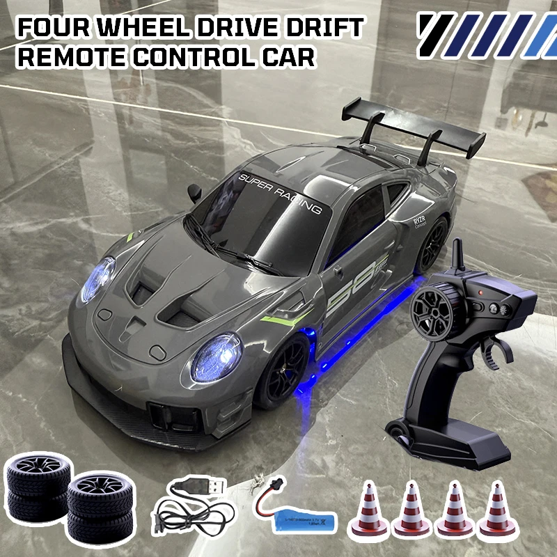 Coche de deriva RC 1/20 4WD, vehículo de carreras, modelo de coche de juguete con luces 2,4G 4CH, coche deportivo con Control remoto, juego de competición para niños, juguete para niños