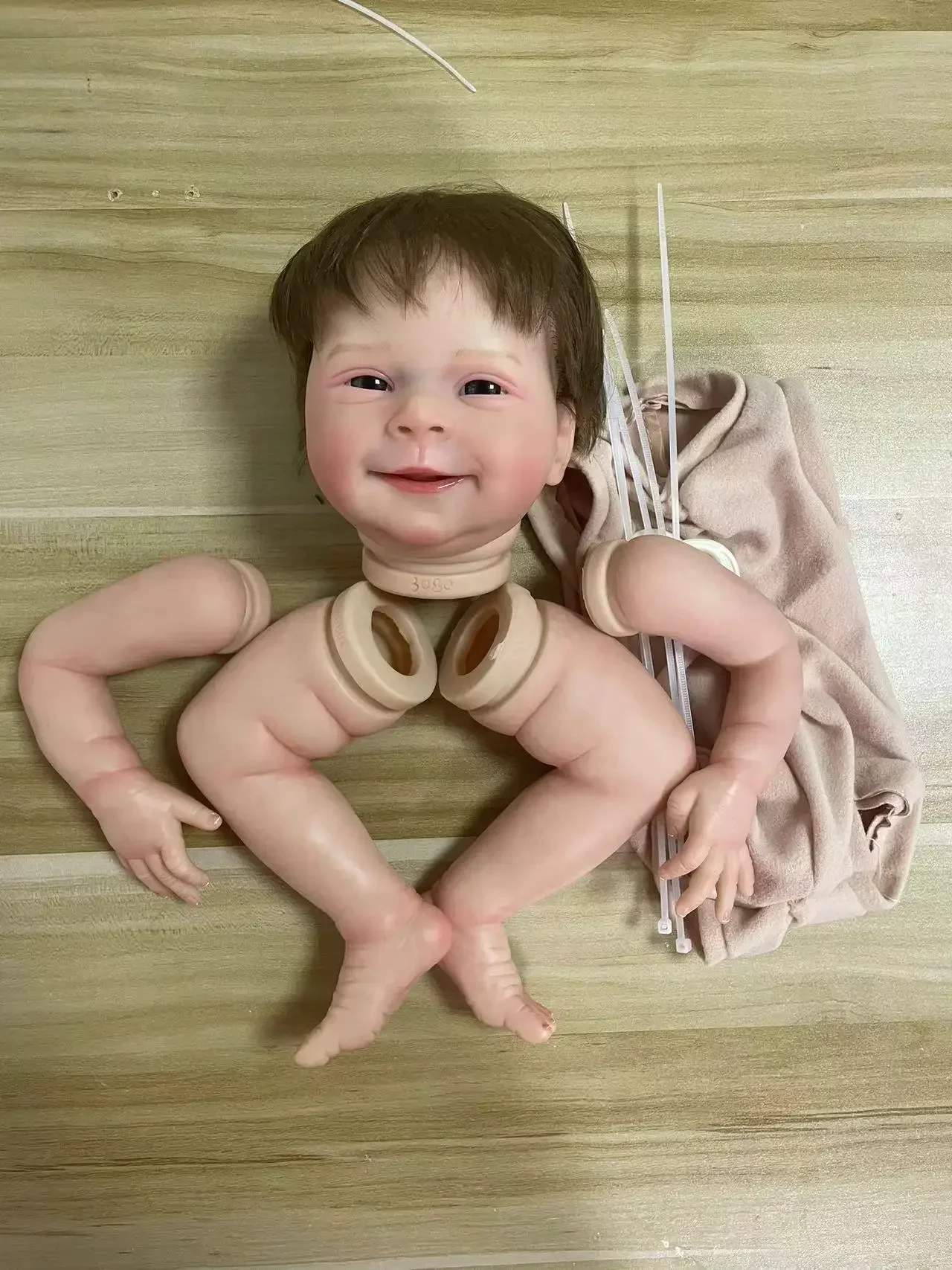 NPK-Kit de muñeca bebé Reborn de 20 pulgadas, Sebastian, ya pintado, pelo de raíz de tacto suave realista, piezas de muñeca DIY - imagen 5