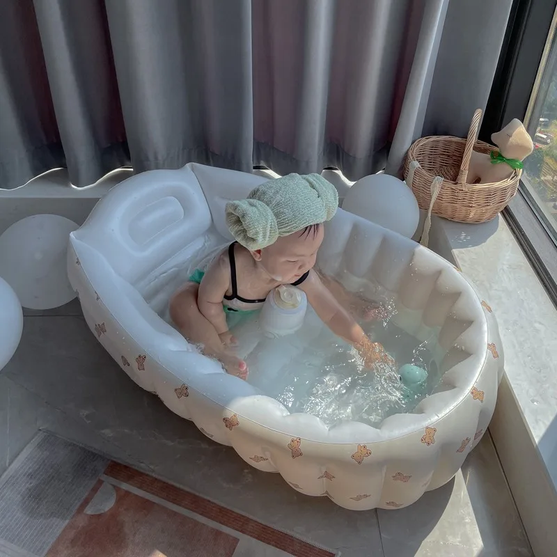 Bañera inflable de PVC para bebé – Plegable y portátil para viaje - imagen 3