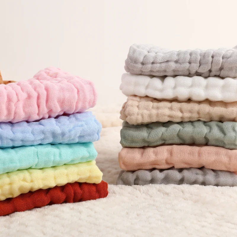 5 piezas de seis capas de algodón puro, toalla cuadrada de gasa de Color puro, toalla para Saliva, toalla de muselina para bebé, toallas de baño, toallita facial