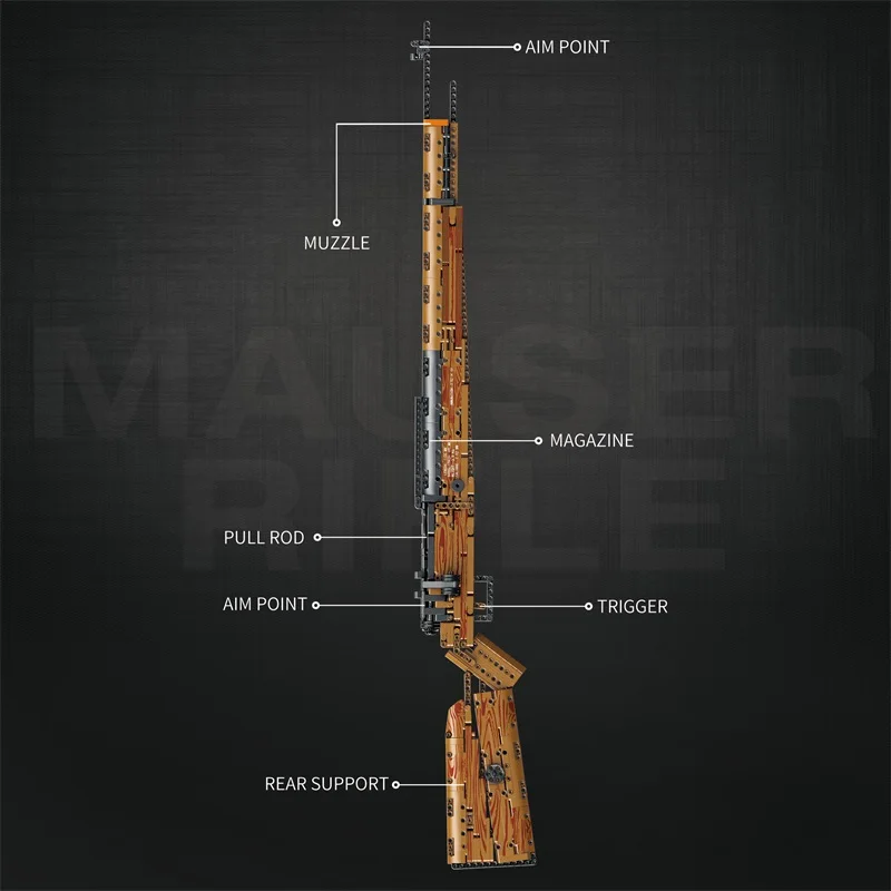 Mauser Kar98K modelo de bloques de construcción puede disparar Rifle de francotirador pesado montar ladrillos armas de la Segunda Guerra Mundial juguetes educativos para niños regalos de vacaciones - imagen 3