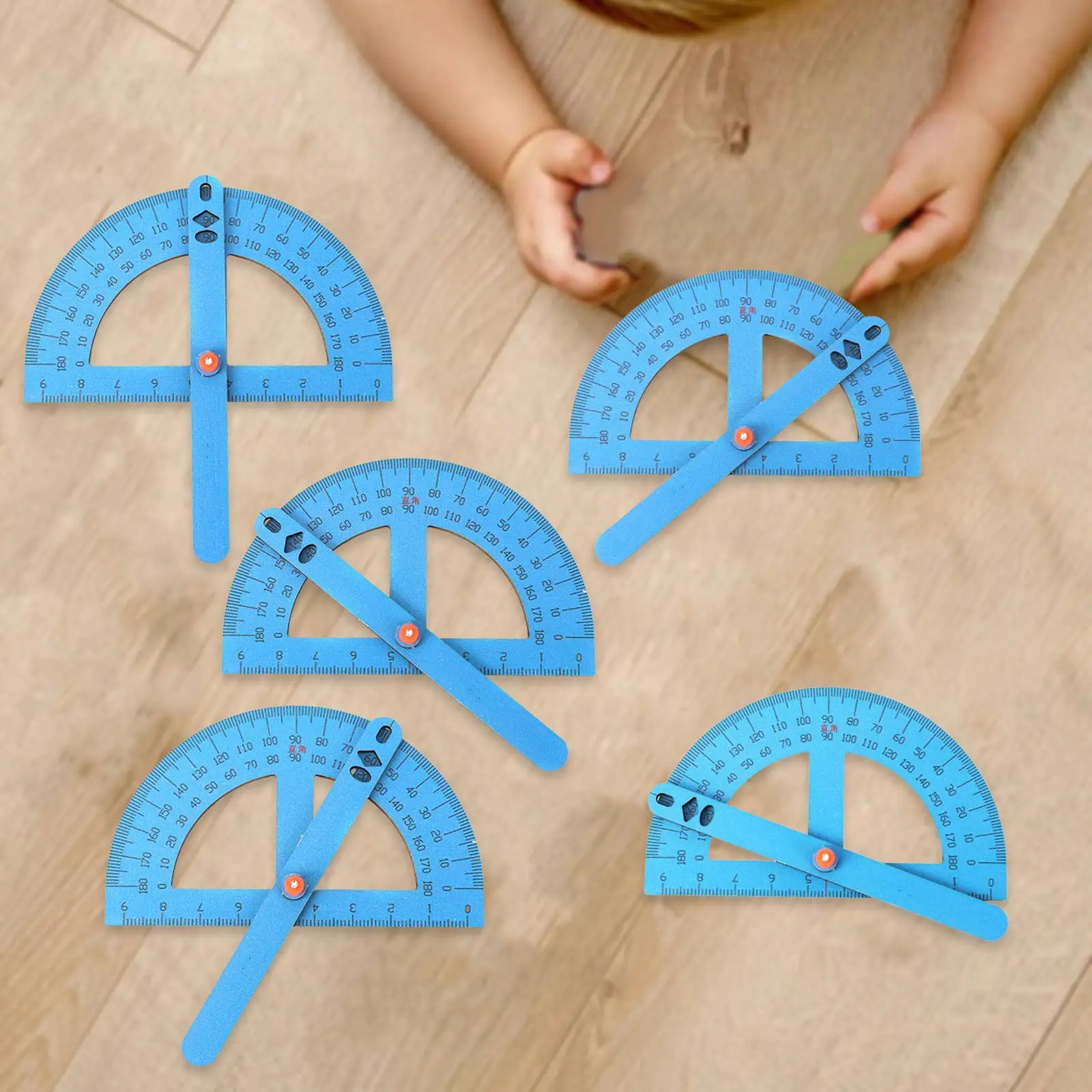 5 Pieces DIY Math Learning Tool Angle Rulers Creative Gift Physics Science Kit for Kids Classroom Children Homeschooling Teens