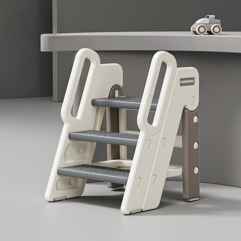 ‌ Taburete con respaldo triangular ultra estable, escalera para niños con marco de metal, reposapiés antideslizante para cepillado de dientes y lavado a mano ‌