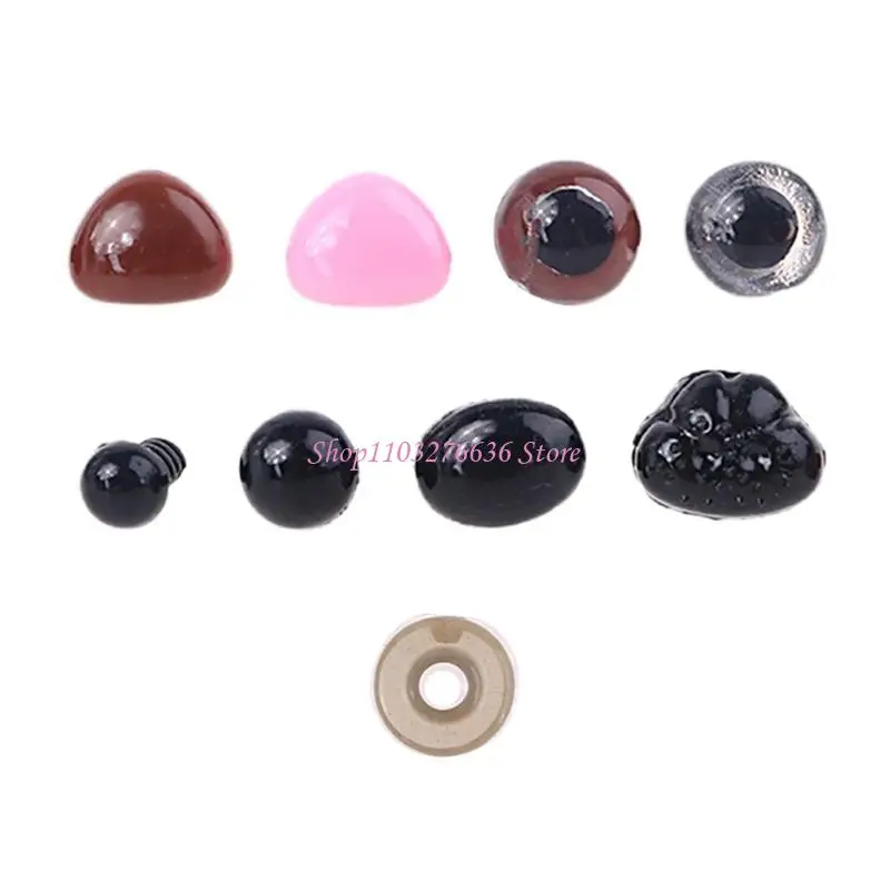 R6FD 48 unids/set DIY Multicolor para nariz triangular ojos seguridad redondos con arandelas para muñecos títeres oso