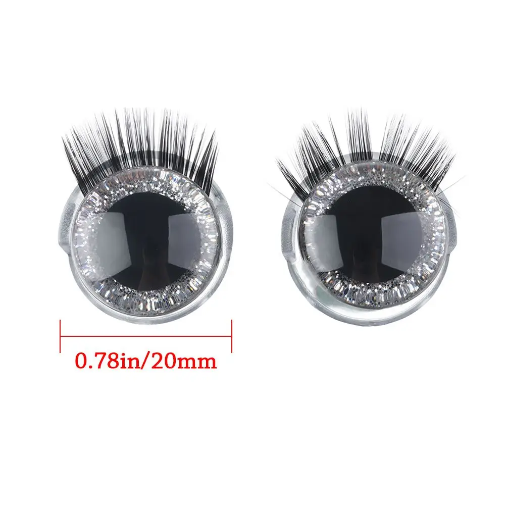 Ojos de seguridad 3D con pestañas, ojos intermitentes para Amigurumi, Animal de peluche de ganchillo, accesorios para muñecas, 20mm - imagen 5