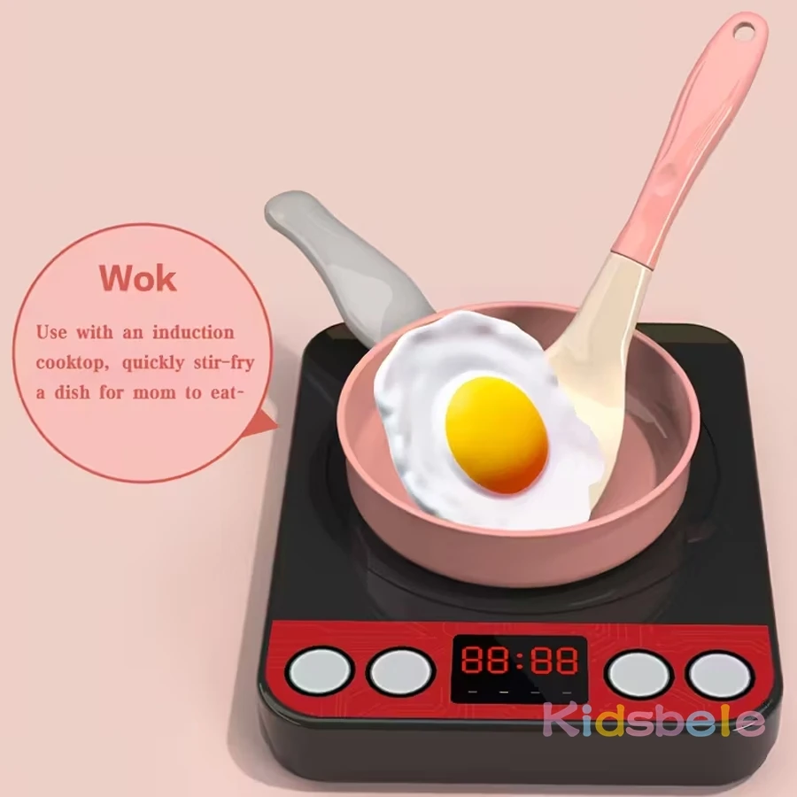 Juego de cocina grande para niños: juguetes de cocina con ollas, utensilios, estufas y accesorios de comida para juegos de rol - imagen 2