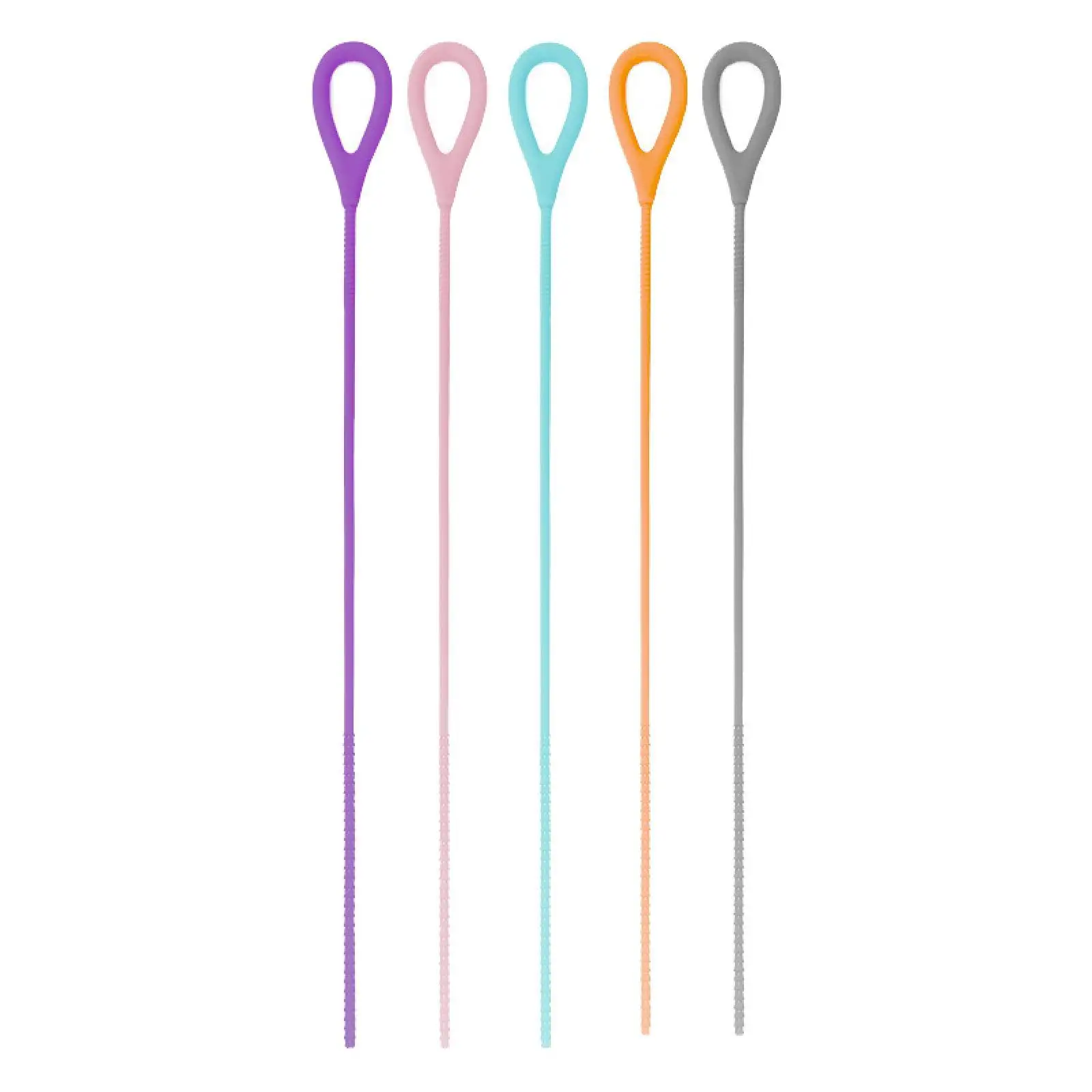 Cepillo limpiador de paja de silicona, limpieza multifunción reutilizable, cepillo largo portátil para botellas de silicona para tapa de bebida, bebida de viaje - imagen 2