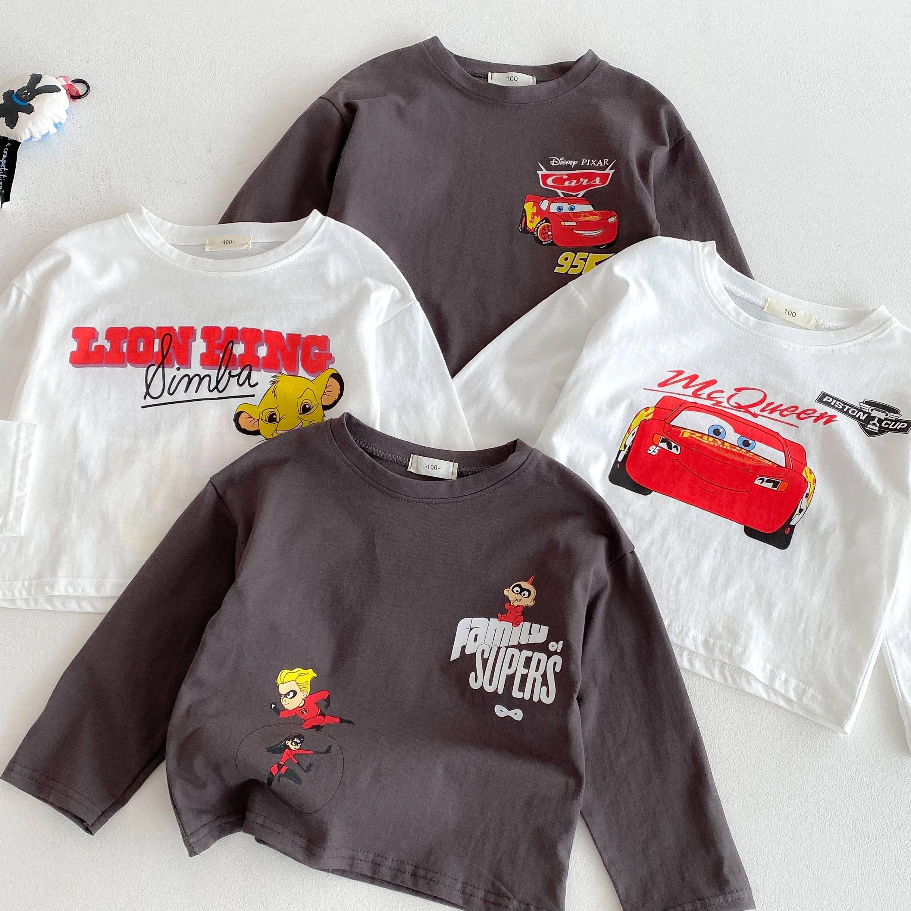 Ropa para niño de 9m-7y, camisetas de manga larga con estampado de dibujos animados, Tops, ropa de otoño, camisa Base a la moda para niños, jerséis para niños - imagen 2
