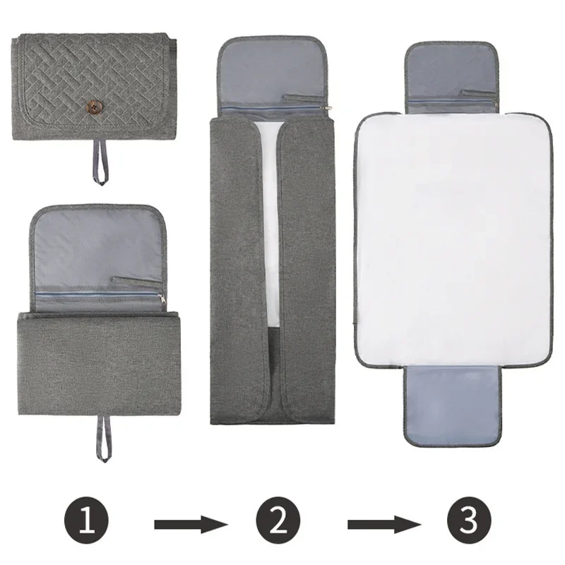 Cambiador de pañales plegable impermeable para bebé recién nacido - imagen 2