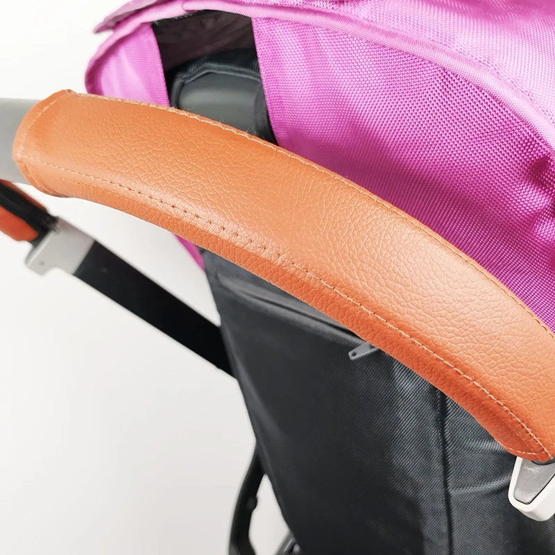 Funda de cuero PU para cochecito Cybex Balios S, funda protectora para pasamanos de mamá, cubierta de barra de empuje para cochecito de bebé con cremallera - imagen 3