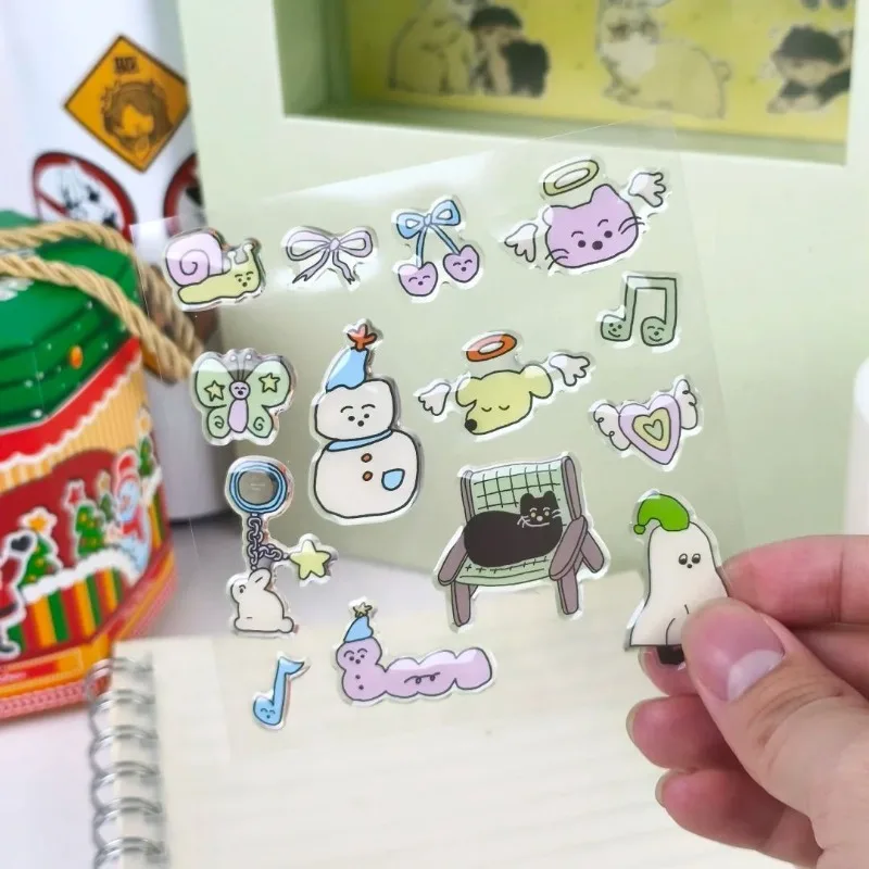 Pegatinas de silicona kawaii con diseño de perro para decorar móvil
