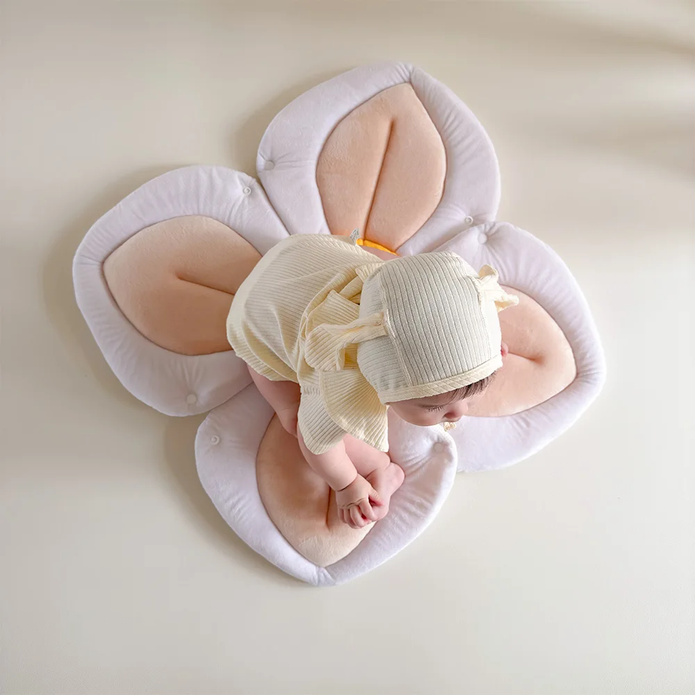 Alfombra de baño para bebé recién nacido, cojín de seguridad plegable con diseño de flor de loto, tela suave y cómoda, opción de acostarse, 1 Uds.