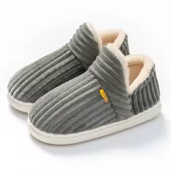 Pantuflas de felpa antideslizantes para invierno – Color sólido unisex