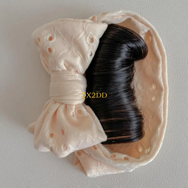 Diadema de lazo con flequillo sintético para bebé niña - imagen 3