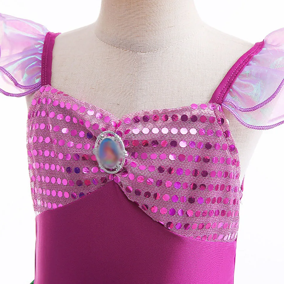 Disfraz de Ariel para niña – Vestido de sirena con lentejuelas - imagen 3