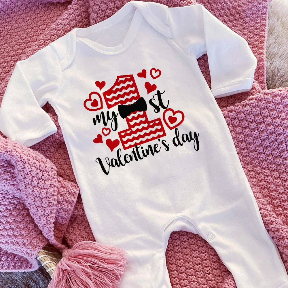 Body con estampado del mi primer Día de San Valentín para bebé, traje de dormir para el Día de San Valentín, pelele corto para recién nacido, mono de vacaciones para bebé