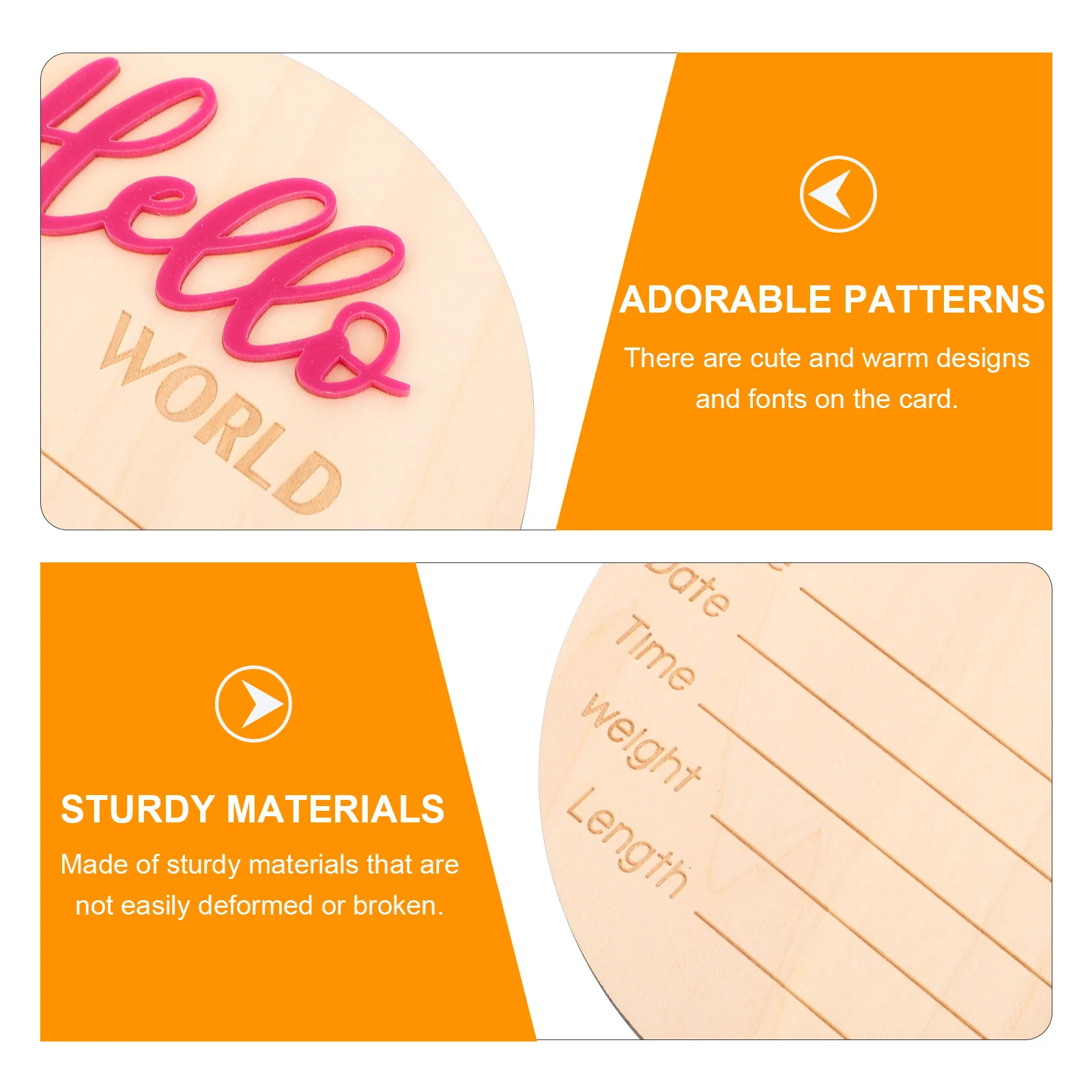 Letrero de llegada para bebé, tarjeta de anuncio para recién nacido, placa de registro de nacimiento de madera para decoración de guardería, recuerdo de bienvenida, accesorio de regalo, 4 Uds. - imagen 4