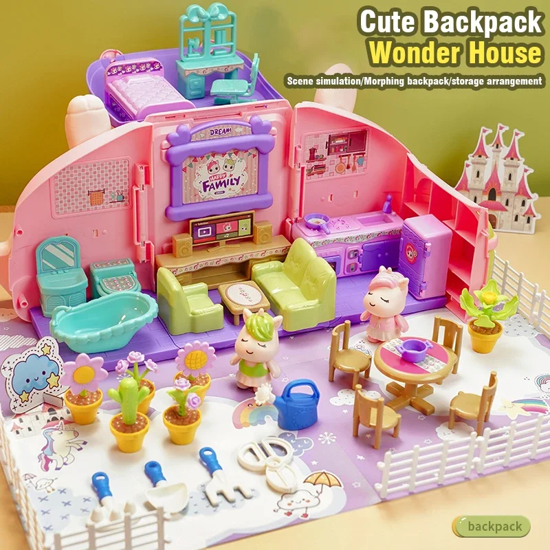 Casa de muñecas para niñas, casa de juegos, Villa, Castillo, juguete Diy, casa de princesa, muebles de dormitorio, tienda en miniatura, juguetes familiares de imitación, Navidad para niñas