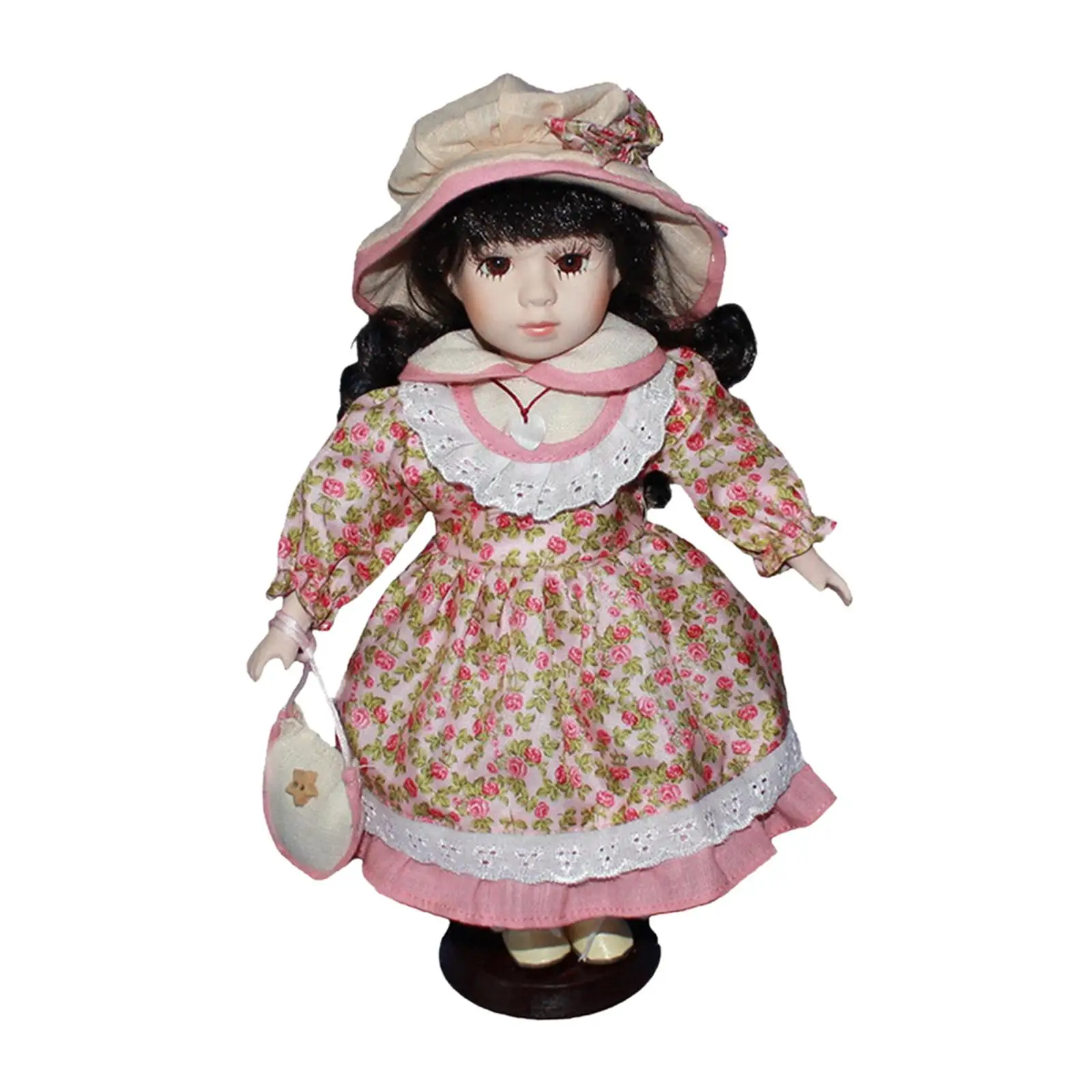 Ceramic Doll People Model Princess Doll Rustic Curly Hair Miniature Porcelain People for Gift Decoration Ornament Birthday Girls