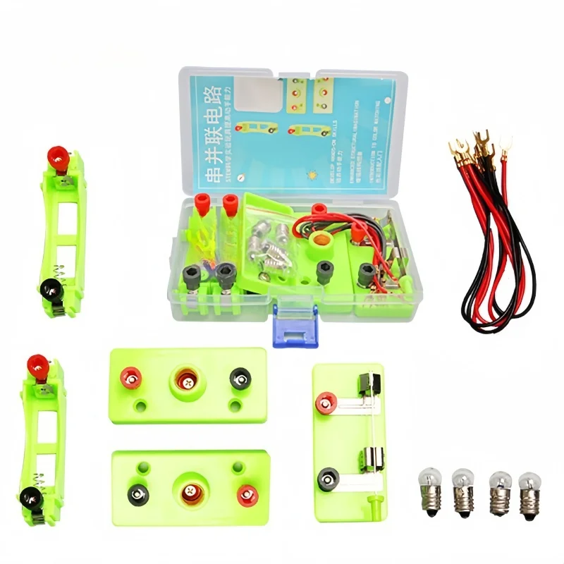 Sin batería, circuito Simple, serie de tecnología, caja de experimentos paralelos, juguete, equipo de experimentos científicos, circuito de soporte de lámpara pequeño - imagen 3