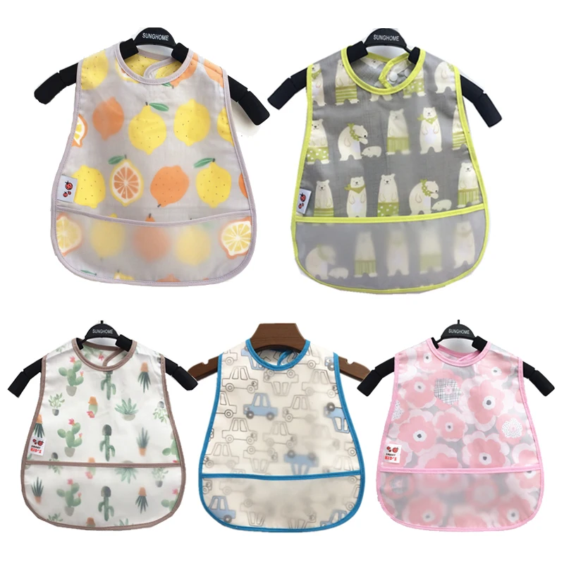 Babero impermeable infantil con animals – Bolsillo ajustable - imagen 3
