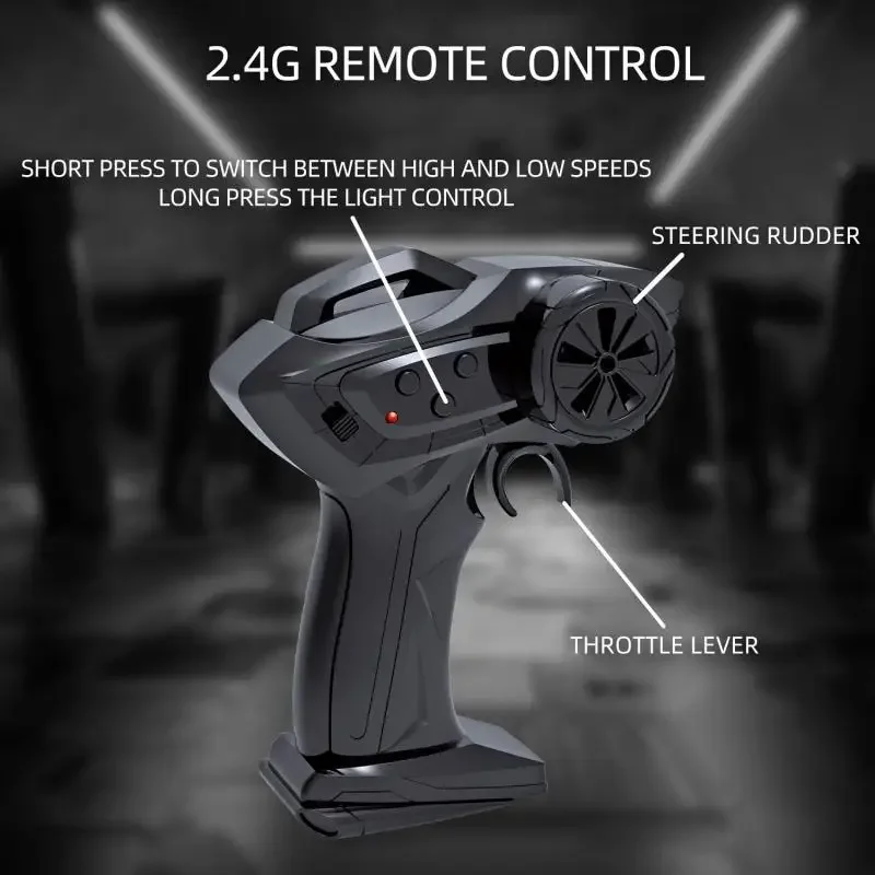 Coche mini drift radiocontrol con luces LED – Juguete de carreras - imagen 3