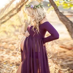 Vestido largo premamá sin tirantes para fotos de embarazo verano