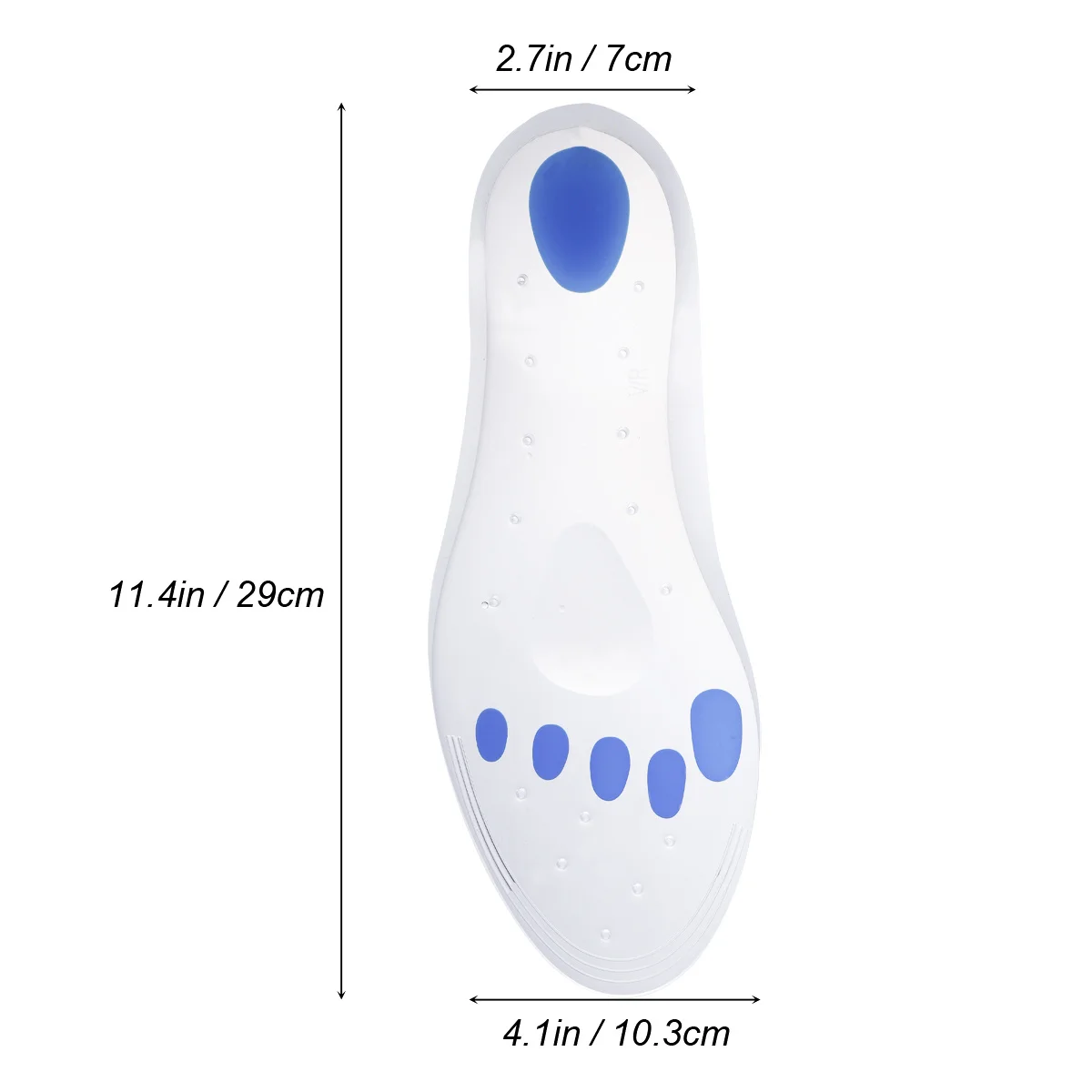 Par de plantillas de silicona transparente, tamaño 44, inserciones de zapatos transpirables para fascitis Plantar, dolor en el talón, soporte para el arco, almohadillas para los pies - imagen 5