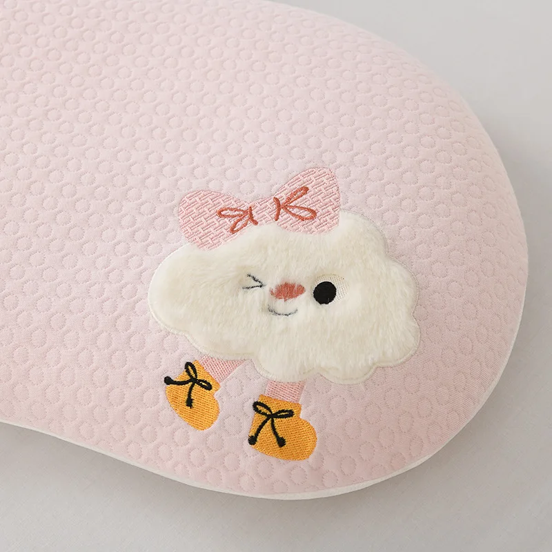 1 pieza de almohada de guisante bordada con parche de dibujos animados para niños, almohada de siesta de espuma viscoelástica transpirable para guardería, almohada para estudiantes de 3 a 15 años - imagen 3