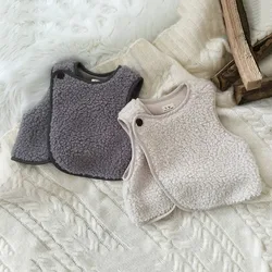 MILANCEL Chaleco primavera para bebé niña – Color sólido grueso