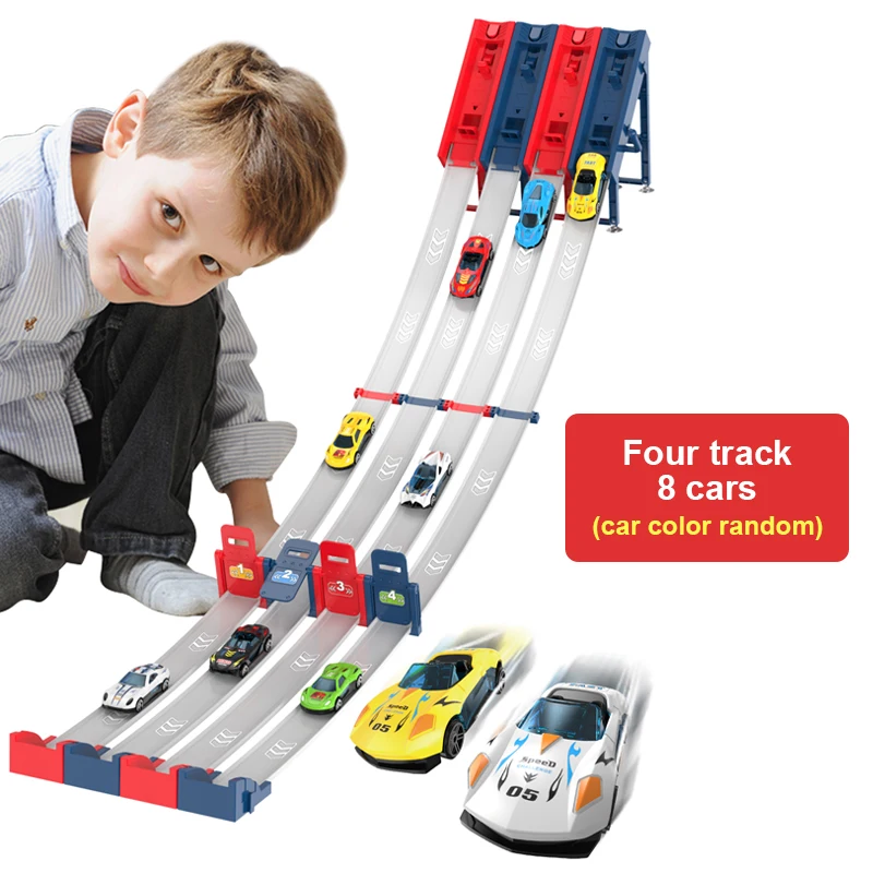 8 cars 4 tracks