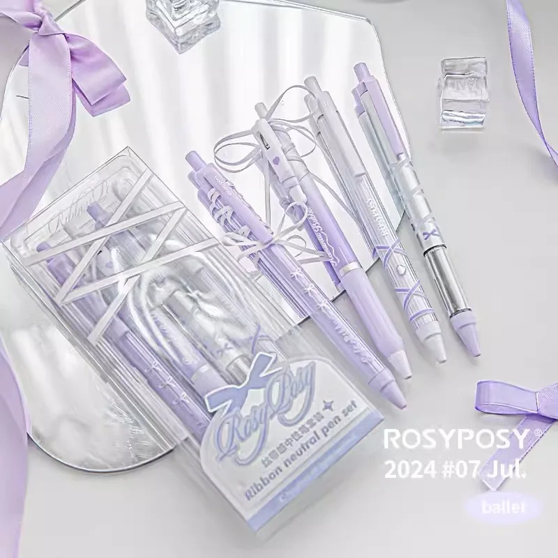 Bolígrafo de Gel con cinta, punta de 0,5 MM, bolígrafo de Gel retráctil de secado rápido, suministros escolares y de oficina para estudiantes adultos, diario de escritura, 4 Uds. - imagen 2