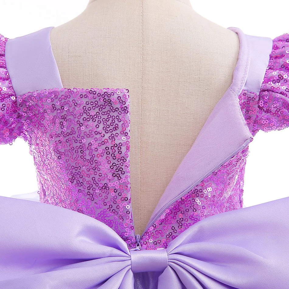 Vestido de Rapunzel para niña, disfraz de princesa de tul con lentejuelas, Carnaval de Halloween, vestido elegante elegante, ropa de fiesta para desfile para niños - imagen 5