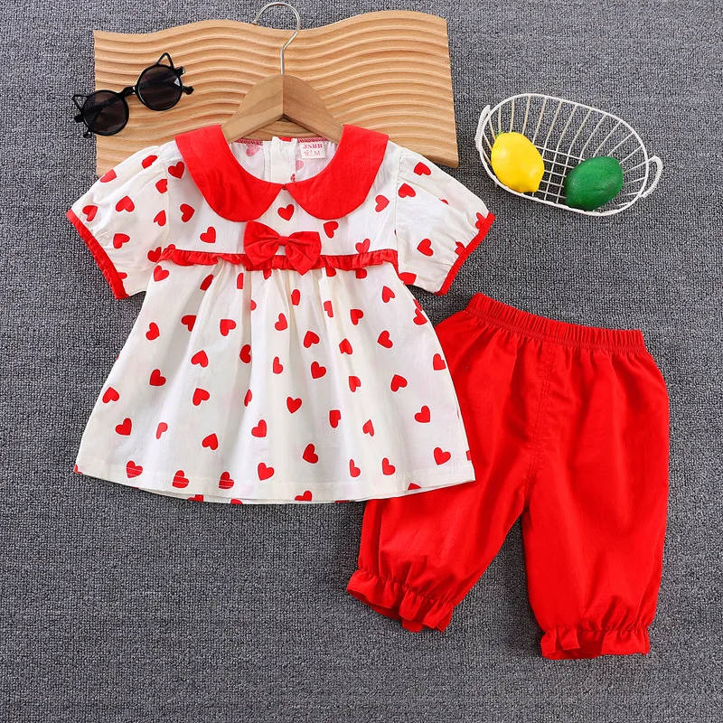 Conjunto de ropa de verano para bebé, traje de camiseta y pantalones cortos para niño y niña, chándal informal bonito para niño, 2 uds./Set - imagen 5