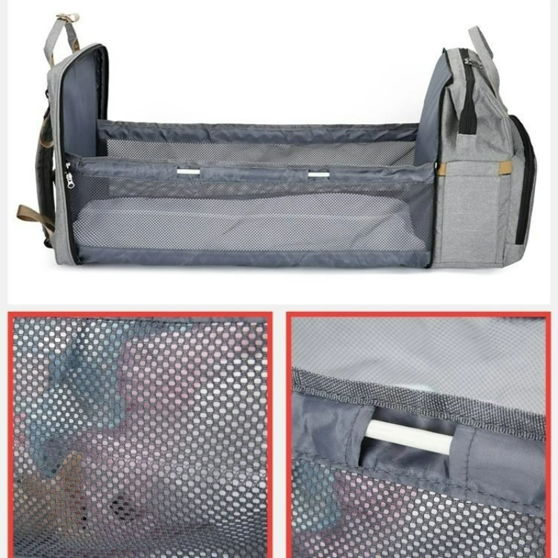 Bolsa de maternidad con cuna pliable de viaje – Gran capacidad para mamás - imagen 4