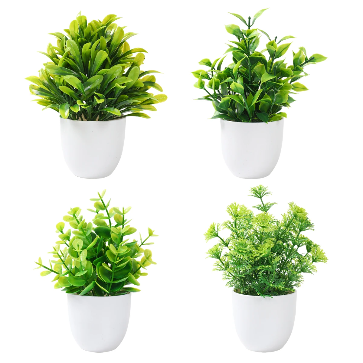 Planta falsa verde Artificial, flor de eucalipto, planta en maceta para interior, exterior, hogar, dormitorio, jardín, decoración, suministros para fiestas, 4 Uds.