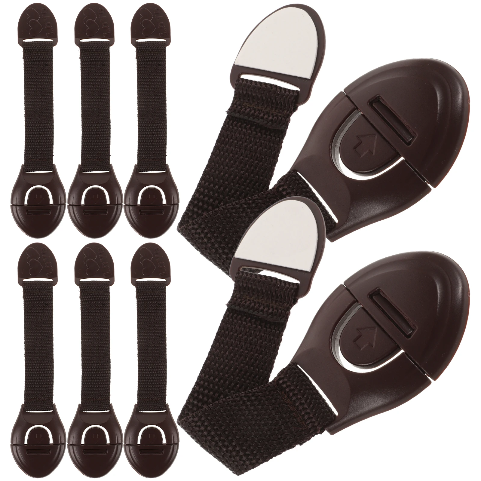 Cerraduras de seguridad de tela para el hogar, protección infantil en ventanas, puertas, armarios, cajones, refrigeradores, arandelas, gabinete para niños pequeños, 12 Uds. - imagen 2