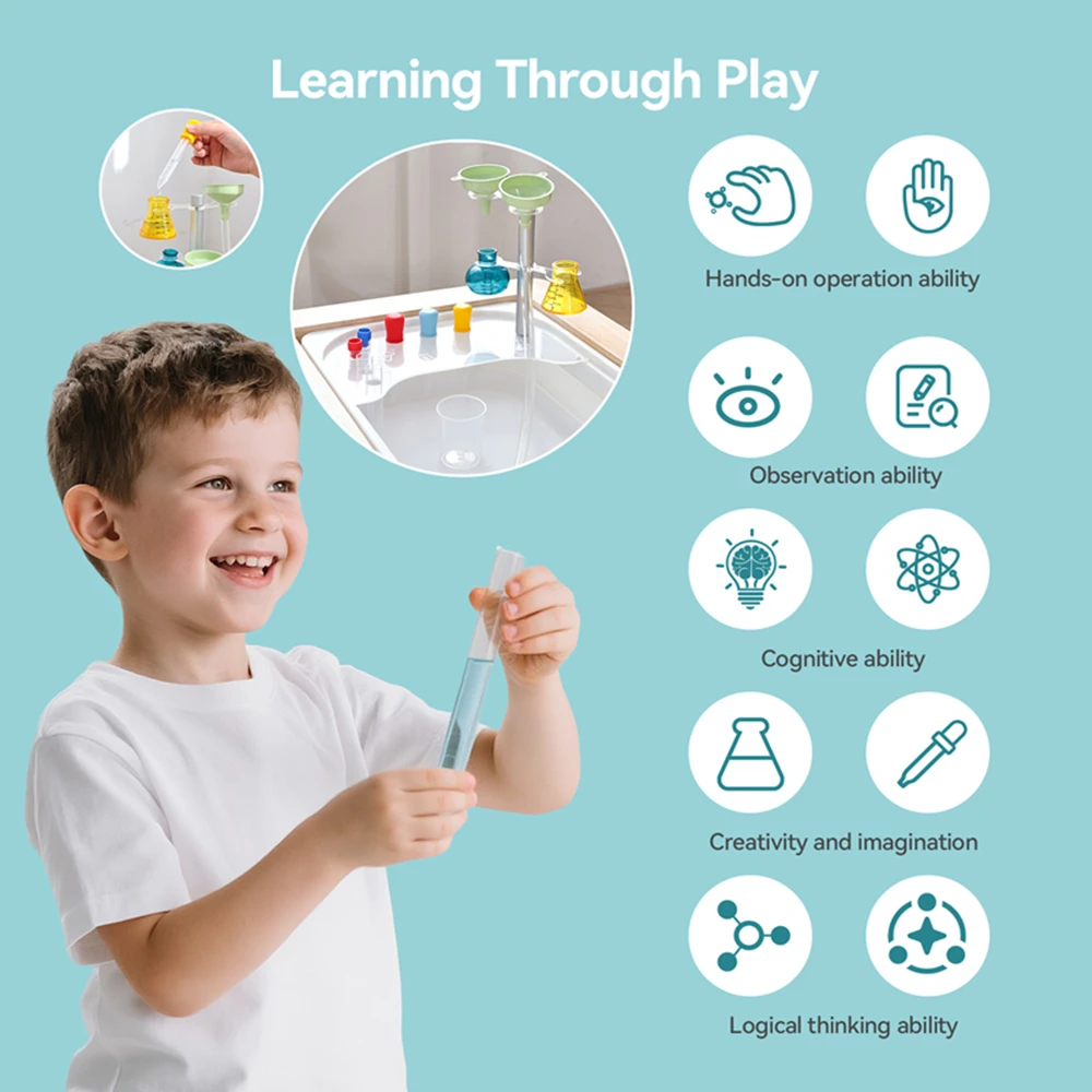 Kit de experimentos científicos para chico, juego de química mágica hecho a mano Montessori, experimento DIY, juguete para regalo, suministro de educación científica para bebé - imagen 3