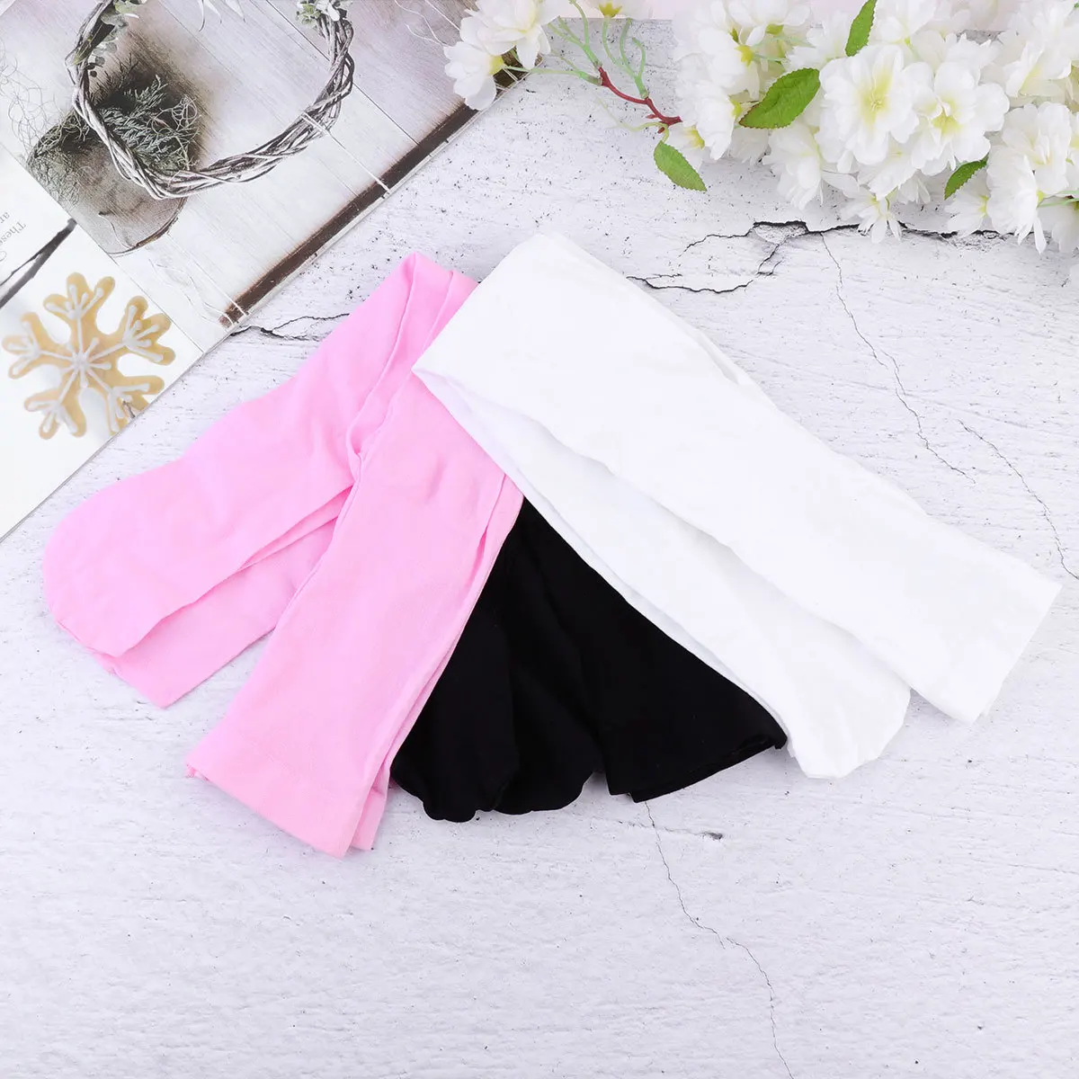 Medias de baile para niños, pantimedias de Ballet translúcidas, negro, blanco, rosa, talla S, medias de Ballet duraderas y transpirables para baile de niñas, 3 uds. - imagen 2