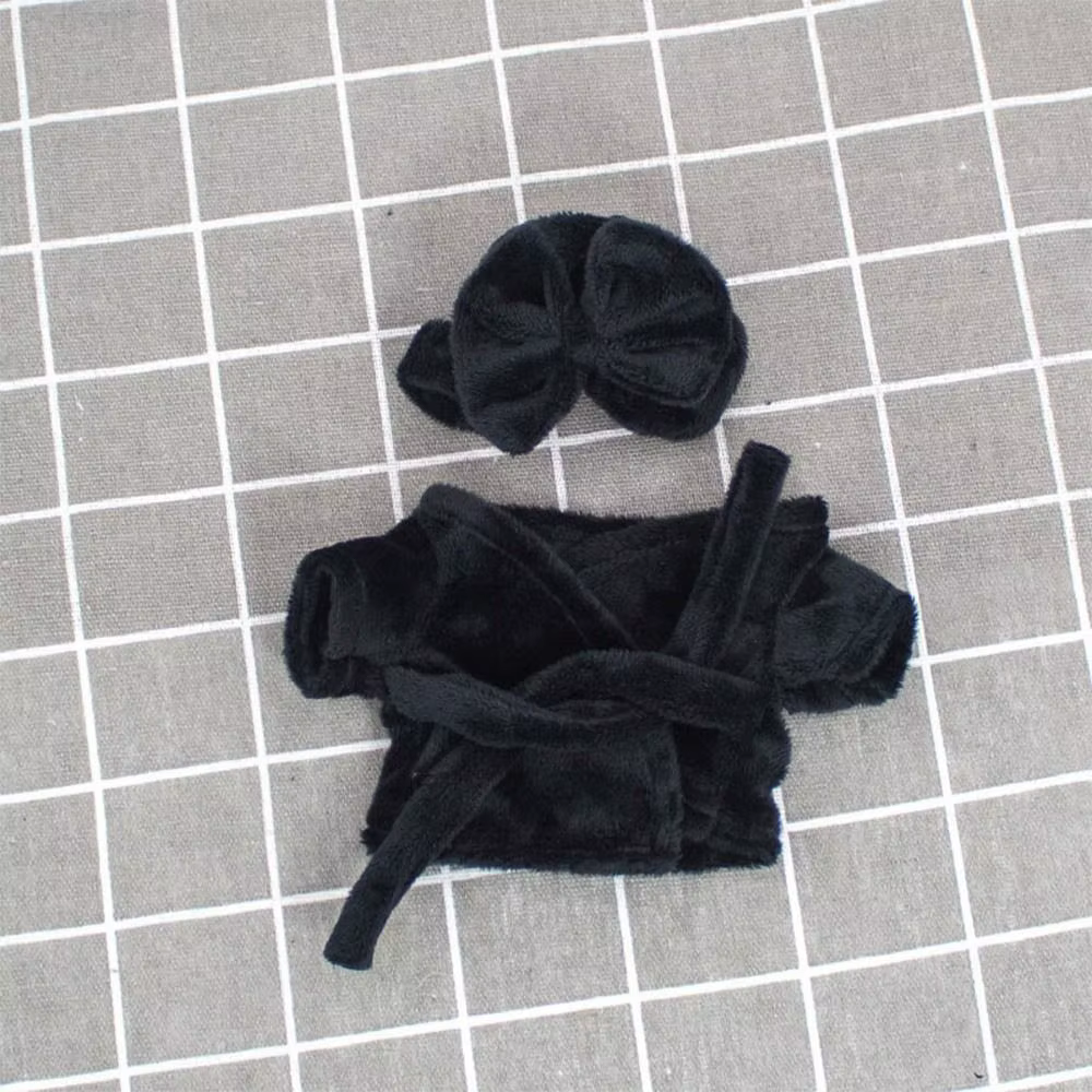 Conjunto de ropa para muñecas: pijama de terciopelo con diadema 15-20
