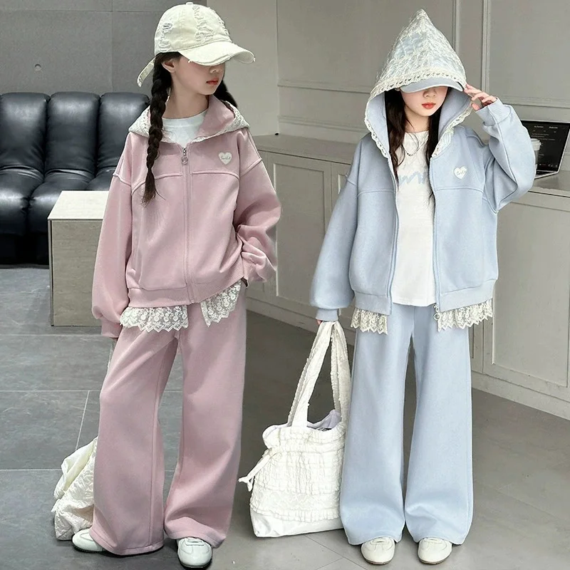 Conjunto abrigo y pantalón con capucha para niña – Ideal otoño - imagen 3