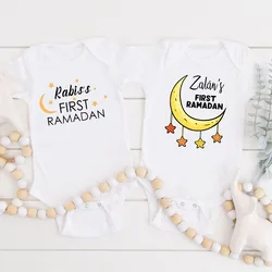 Body personalizado para bebé 1er Ramadán, trajes de Ramadán con nombre personalizado para niños y niñas, mono, ropa musulmana islámica para recién nacidos