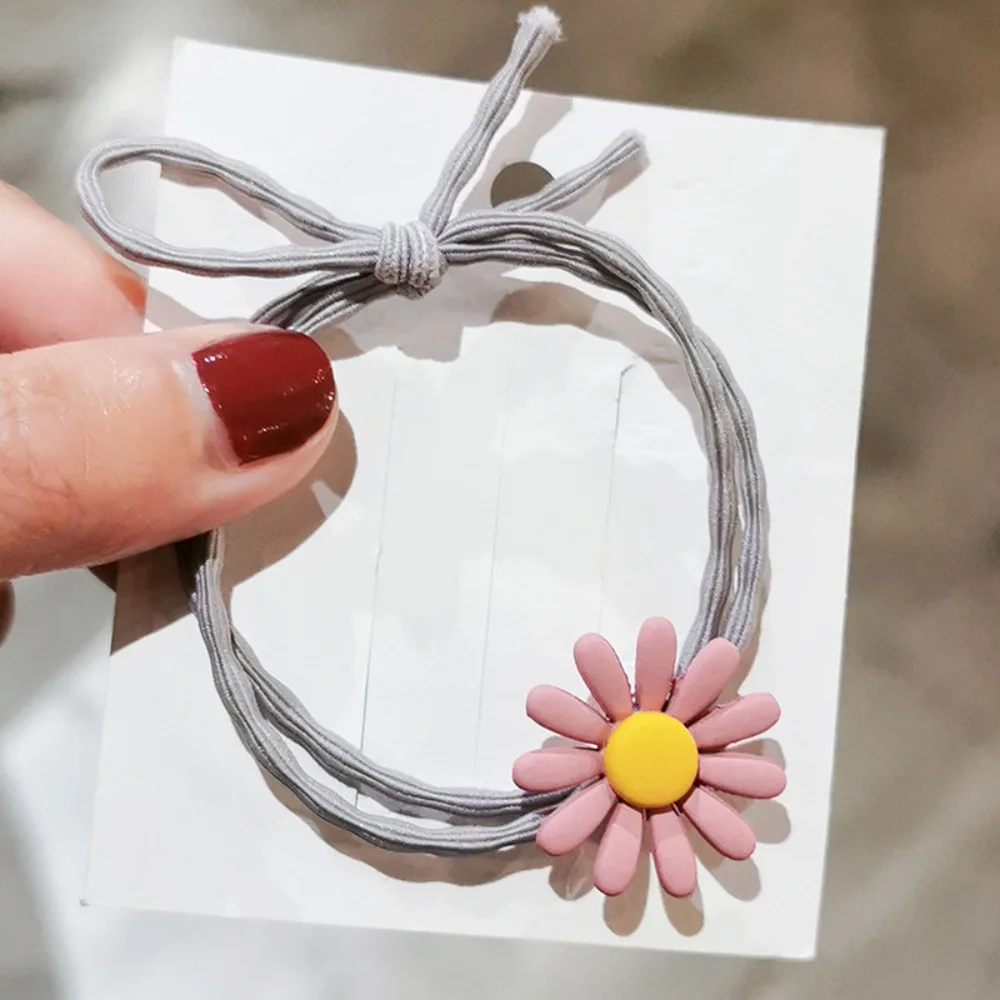 Coleteros elásticos con margaritas para niñas – Color caramelo - imagen 2